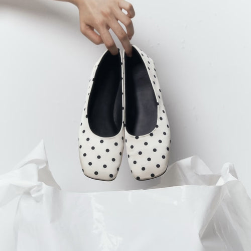 Damen Ballerinas mit eleganter Punktestruktur und bequemem Innenfutter EB