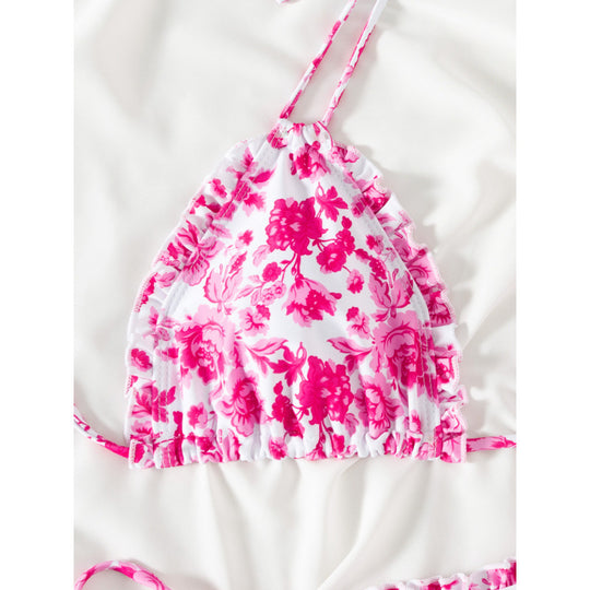 Damen Triangel-Bikini mit verspieltem Rüschen-Design EB
