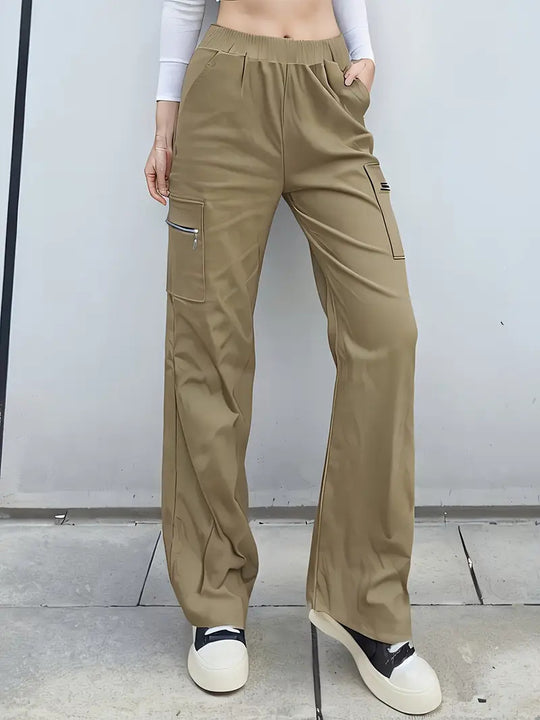 Damen Bequeme Cargo-Hose mit elastischem Bund EB