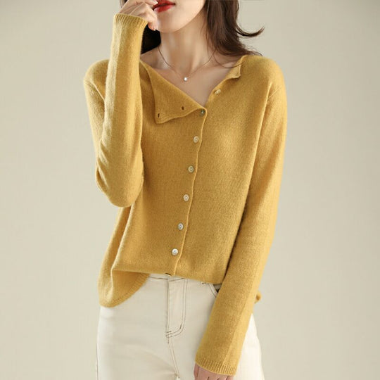 EB | Strickjacke Weiches Strick Knopfverschluss Bequemer Lässiger Schnitt
