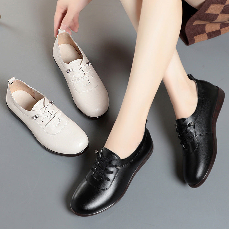 Damen Komfortable Schnürschuhe aus hochwertigem Leder mit atmungsaktivem Design EB