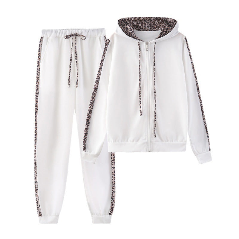 Damen Sportanzug mit modischem Leopardenmuster EB