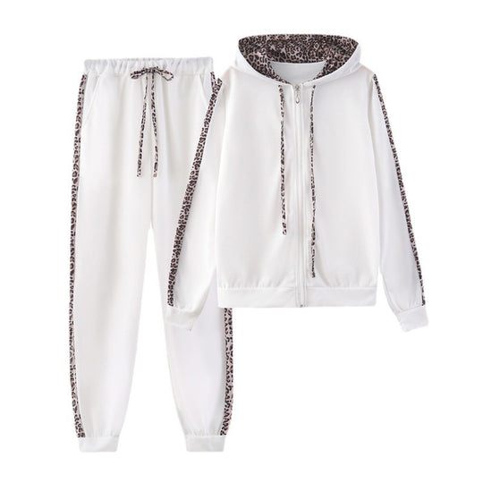 Damen Sportanzug mit modischem Leopardenmuster EB
