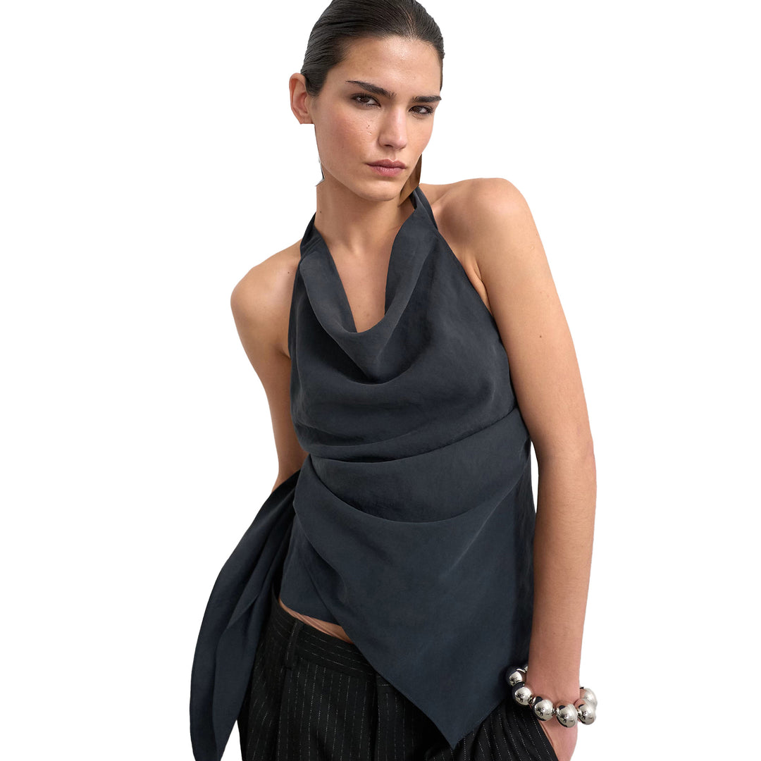 Damen Elegantes Wickeltop mit asymmetrischem Saum EB