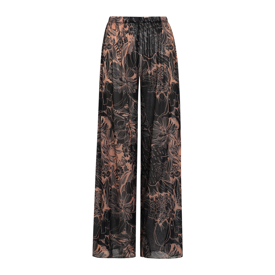 Damen Palazzo-Hose mit floralem Design und elastischem Bund EB