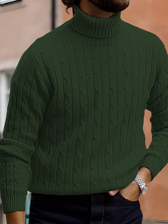 Herren modischer Rollkragenpullover aus feinem Strick EB