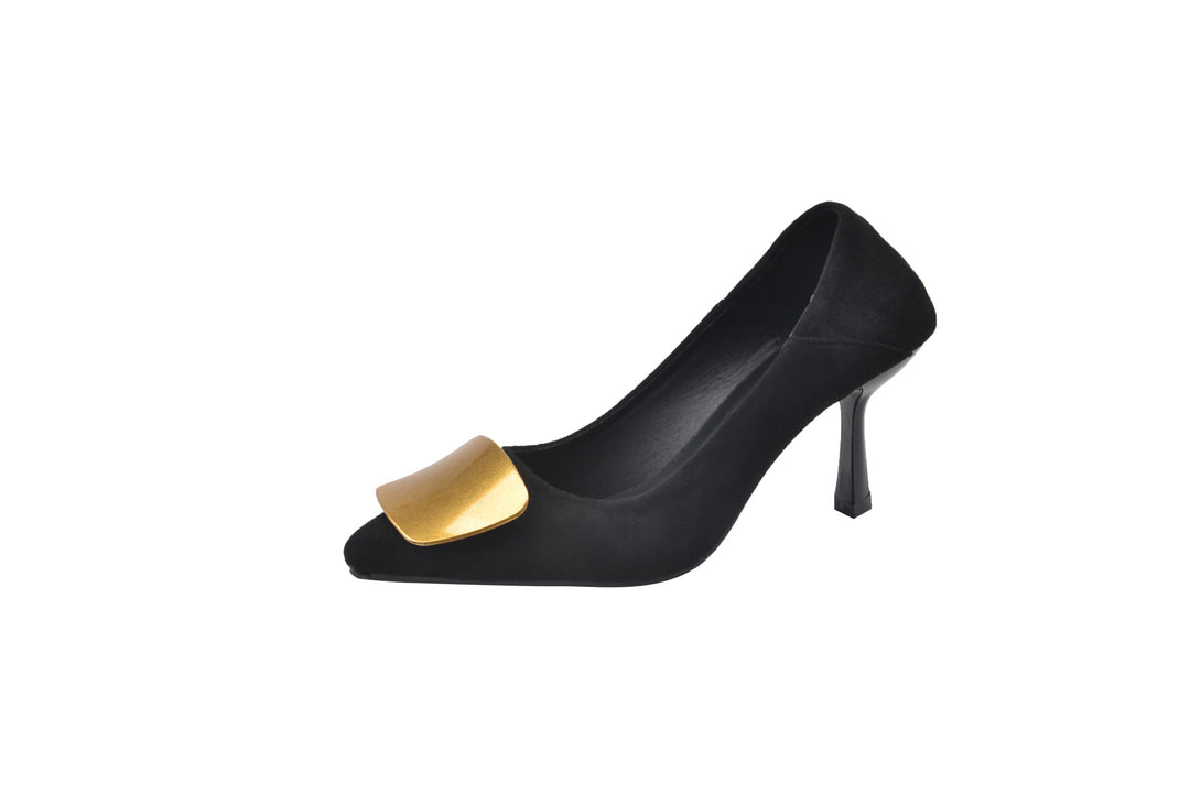 Damen Elegante Pumps mit modischem Gold-Akzent EB