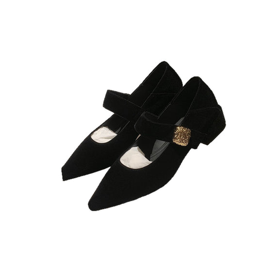 Damen Mary Jane Pumps mit elegantem Riemen und schickem Gold-Detail EB