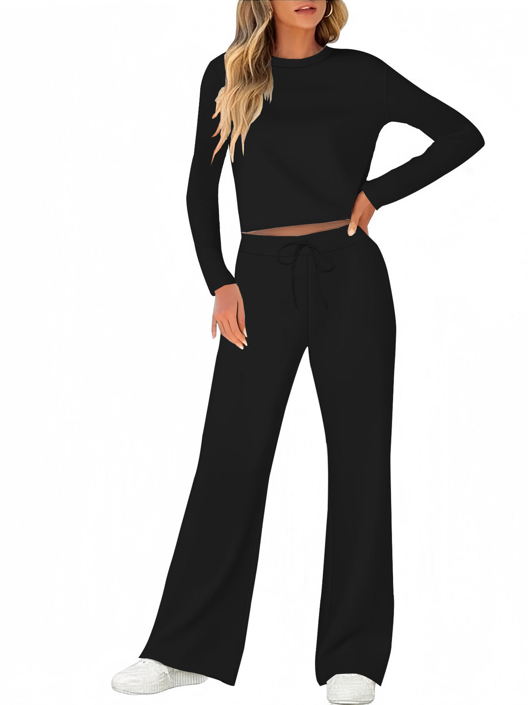 Damen Bequemes Lounge-Set mit weitem Schnitt und langem Arm EB