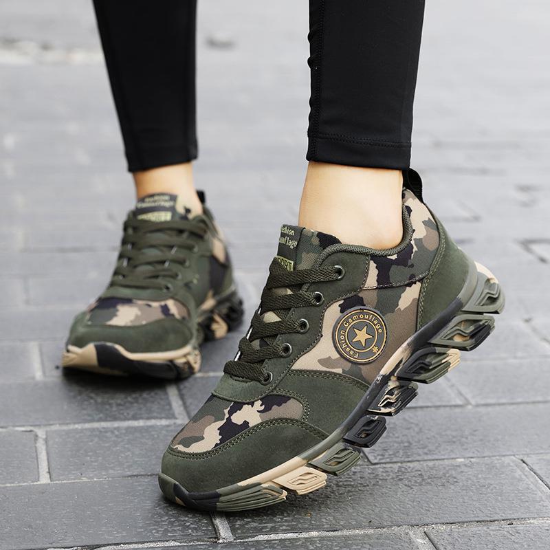 Damen Sportliche Sneaker im Camouflage-Design mit dämpfenden Sohlen EB