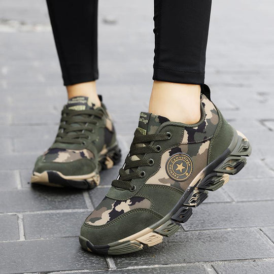Damen Sportliche Sneaker im Camouflage-Design mit dämpfenden Sohlen EB