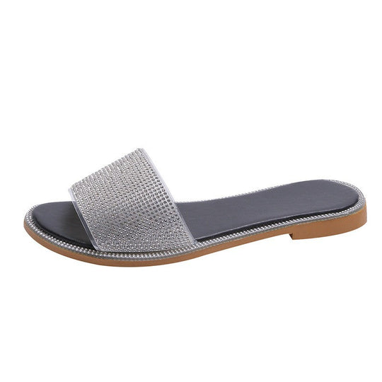 Damen Luxus Hausschuhe mit Strass-Details EB