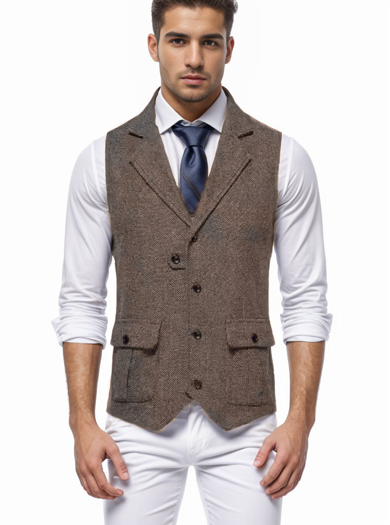 Herren elegante Weste im Hahnentrittmuster EB