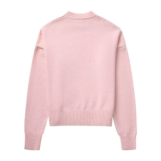 Damen lässiger Pullover mit überschnittenen Schultern EB