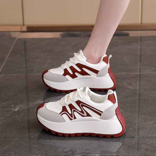 Damen Bequeme Sneakers mit modischer Plateau-Sohle EB
