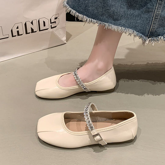 Damen Ballerinas mit funkelndem Riemen EB