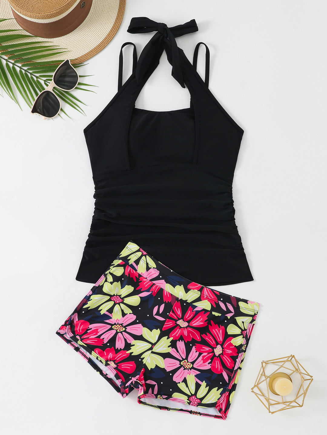 Damen Tankini mit floralen Shorts EB