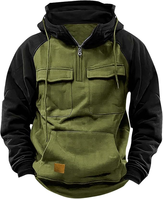 Herren Sportlicher Baumwoll-Hoodie mit Kapuze und praktischen Taschen EB