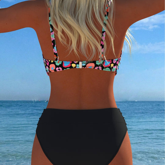 Damen Bikini-Set mit formendem Bustier und hoher Taille EB