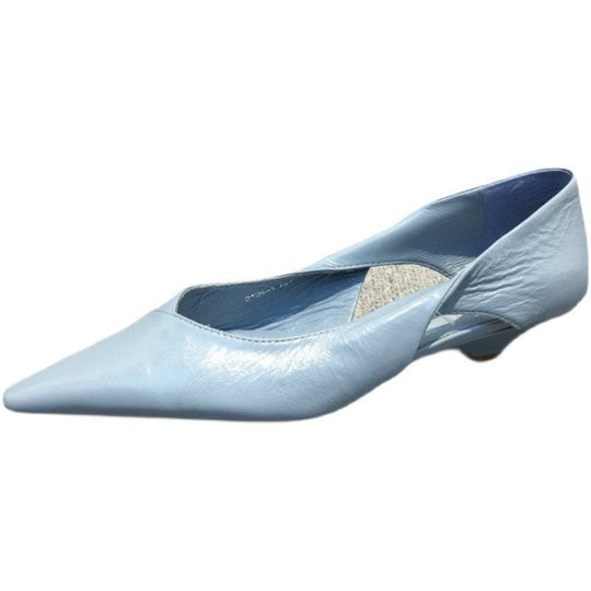 Damen Raffinierte Spitze Ballerinas mit Geschmeidiger Lederoberfläche EB