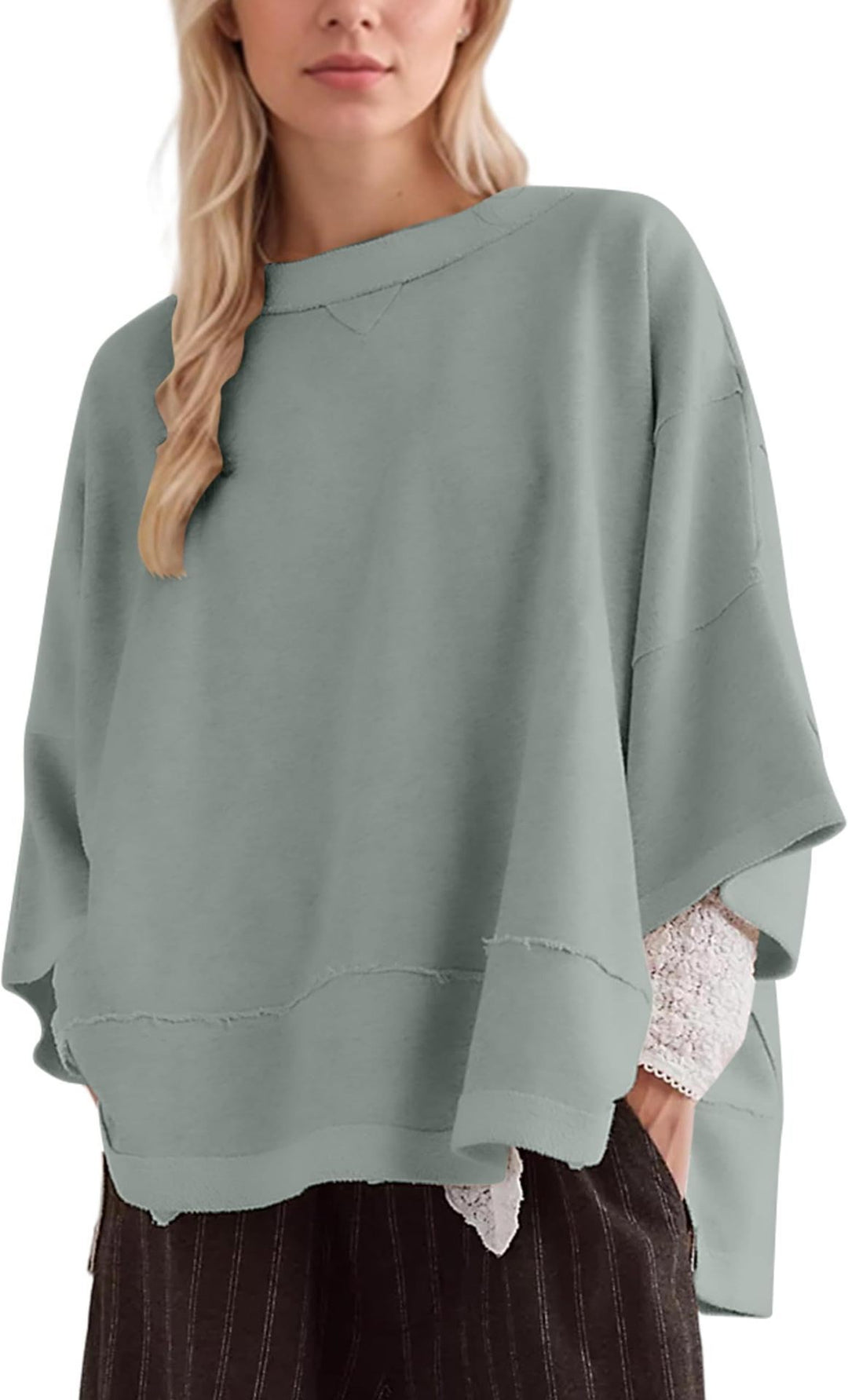 Damen oversized Sweatshirt mit fließendem Schnitt EB