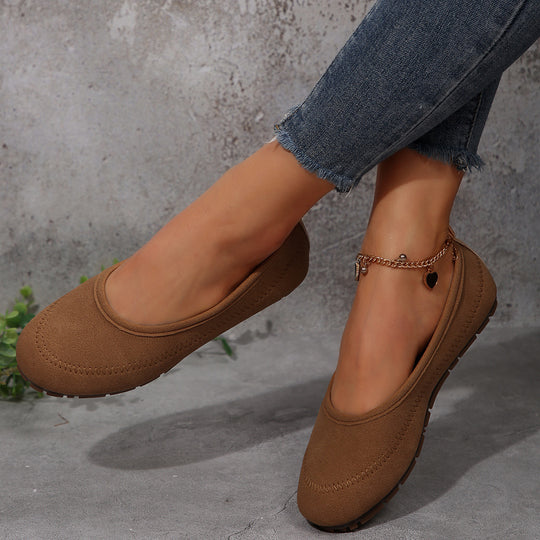 Damen  komfortable Ballerina-Slipper mit gepolstertem Komfortfußbett und rutschfester Profilsohle EB