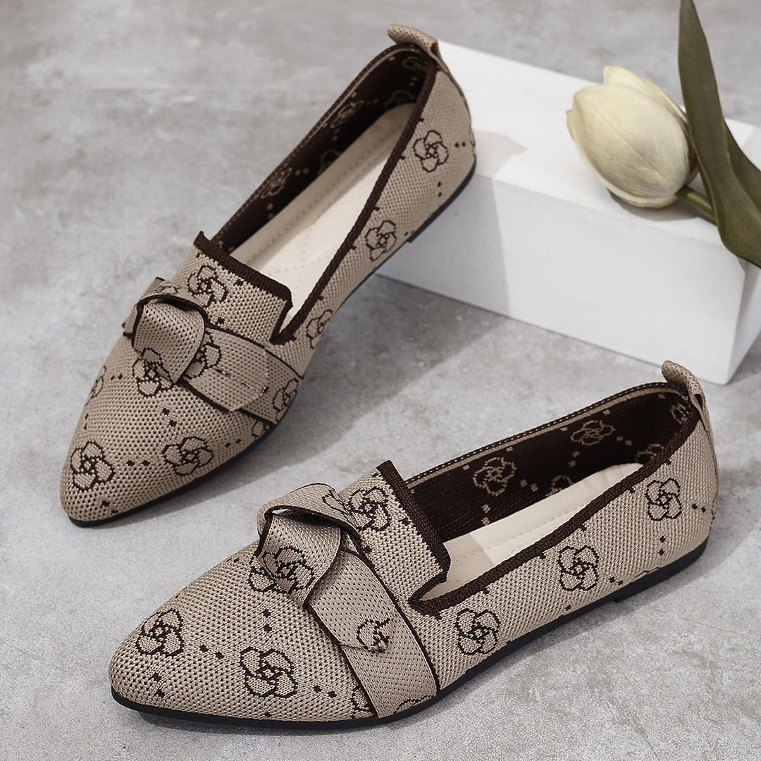 Damen elegante Slip-On Ballerinas mit modischem Knopfdetail EB