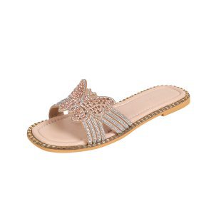 Damen glamouröse Riemchen-Sandalen mit funkelnder Schleifenverzierung EB