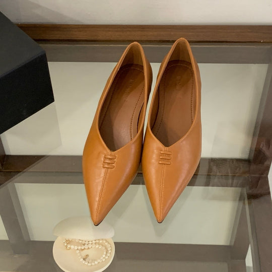 Damen Elegante spitze Ballerinas mit Silberner Metallic-Oberfläche EB
