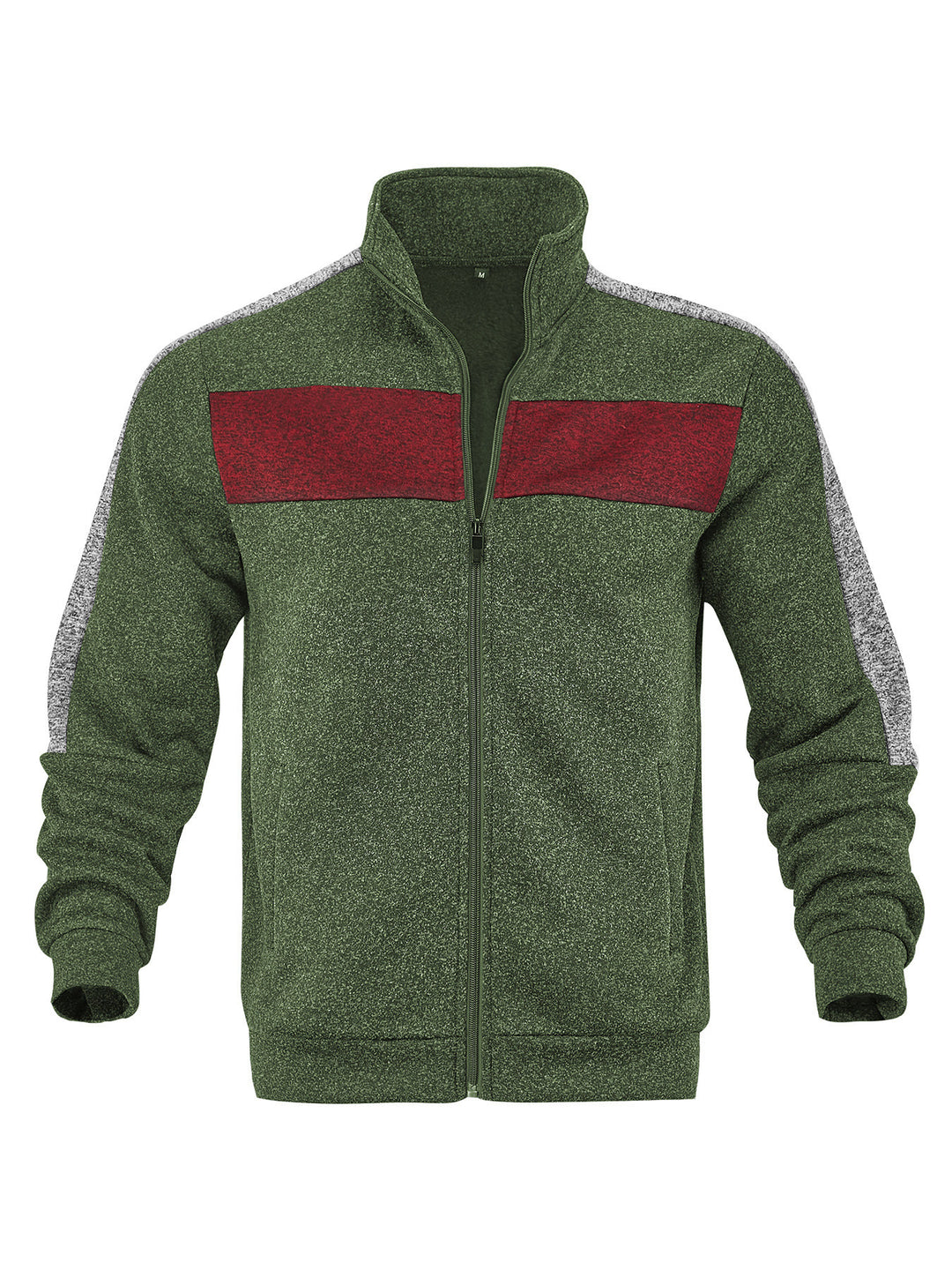 Herren Sportliche Fleecejacke mit hohem Kragen und reflektierenden Akzenten EB