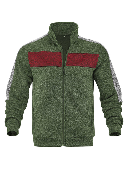 Herren Sportliche Fleecejacke mit hohem Kragen und reflektierenden Akzenten EB