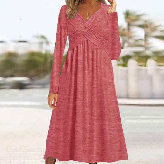 EB | Lässiges Langarmkleid Mit Kreuzdesign