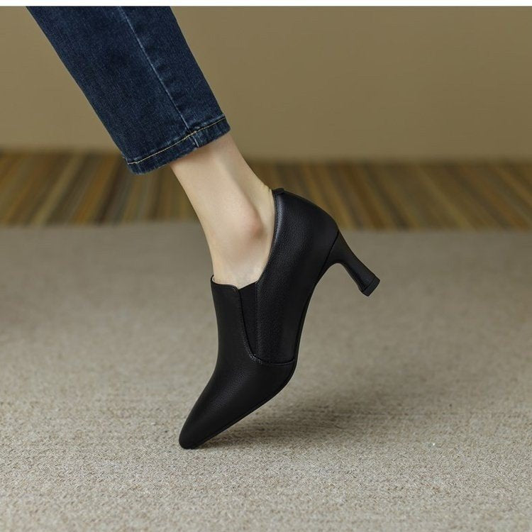 Damen elegantes Mid-Heel Stiefelette EB