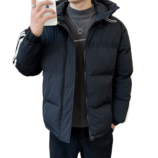Herren modische und warme Steppjacke mit verstellbarer Kapuze EB