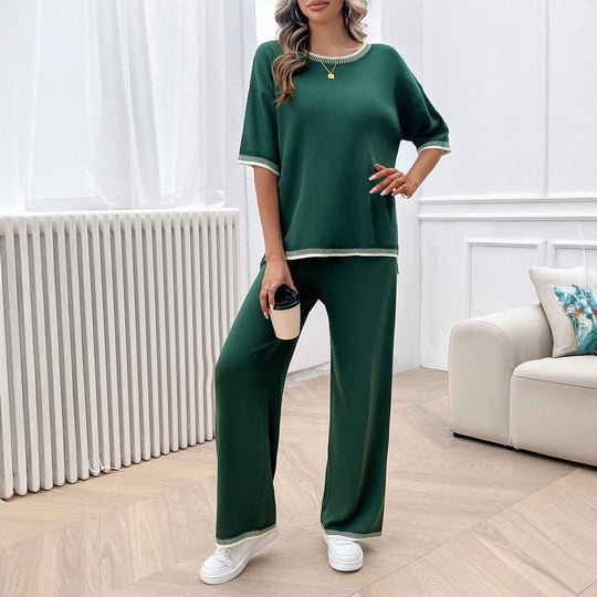 Damen Lässiges Set aus weitem Oberteil und weiten Hosen EB