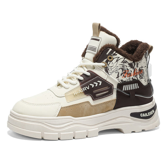 Damen gefütterte High-Top Sneakers mit einzigartigem Stil und rutschfester Sohle EB