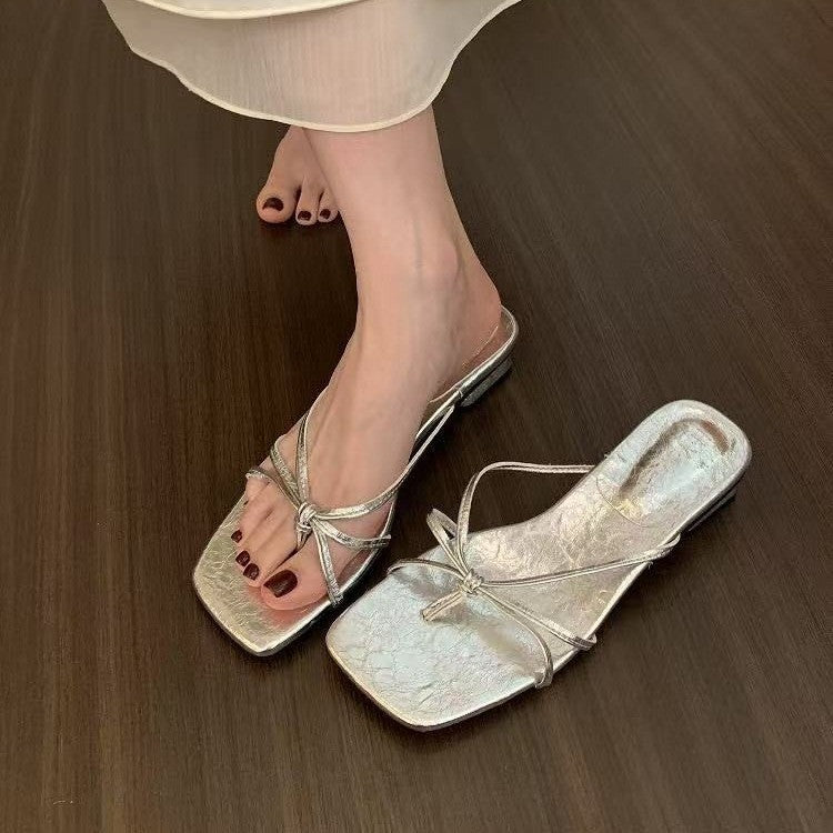 Damen Trendige Flip-Flop-Sandalen mit elegantem Knoten-Design und anatomischer Passform EB