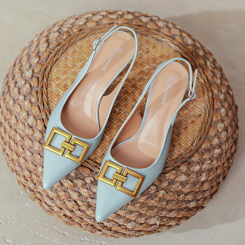 Damen Slingback Pumps mit eleganter Schnallenapplikation EB