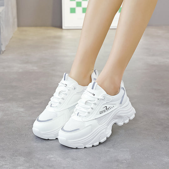 Damen Chunky Sneakers mit atmungsaktivem Obermaterial und stoßdämpfender Sohle EB