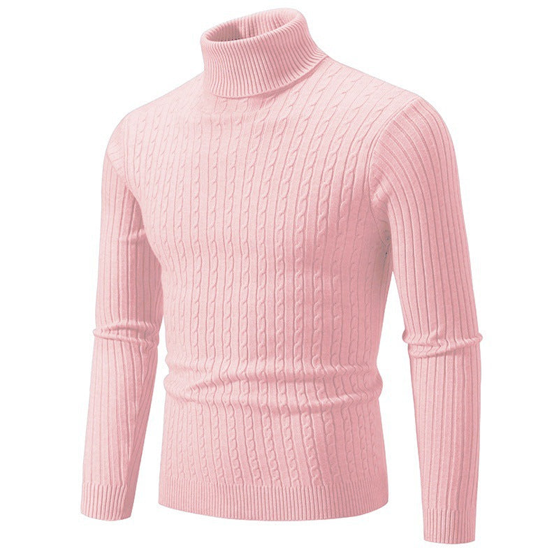 Damen Strickpullover mit hohem Kragen und Rippenmuster EB