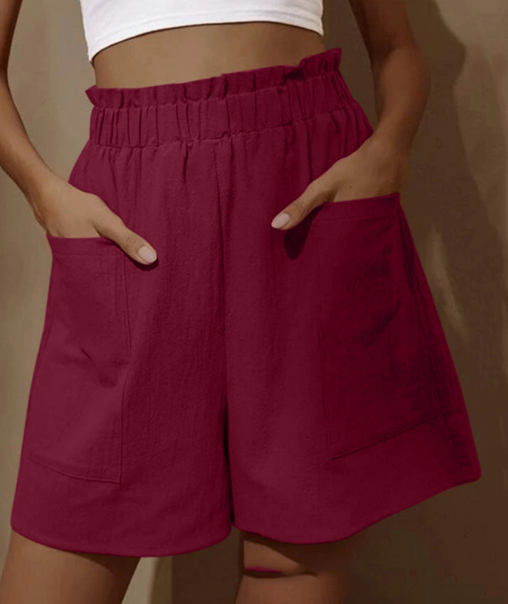Damen Baumwollshorts mit elastischem Bund und praktischen Taschen EB