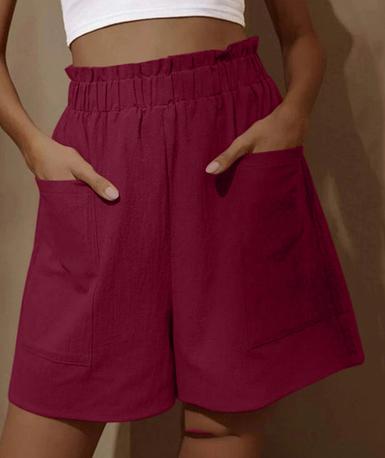 Damen Baumwollshorts mit elastischem Bund und praktischen Taschen EB