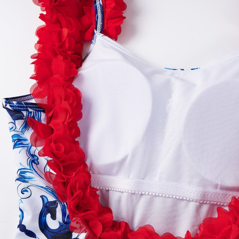 Damen Bikiniset mit floralem Muster und eleganten Rüschendetails EB