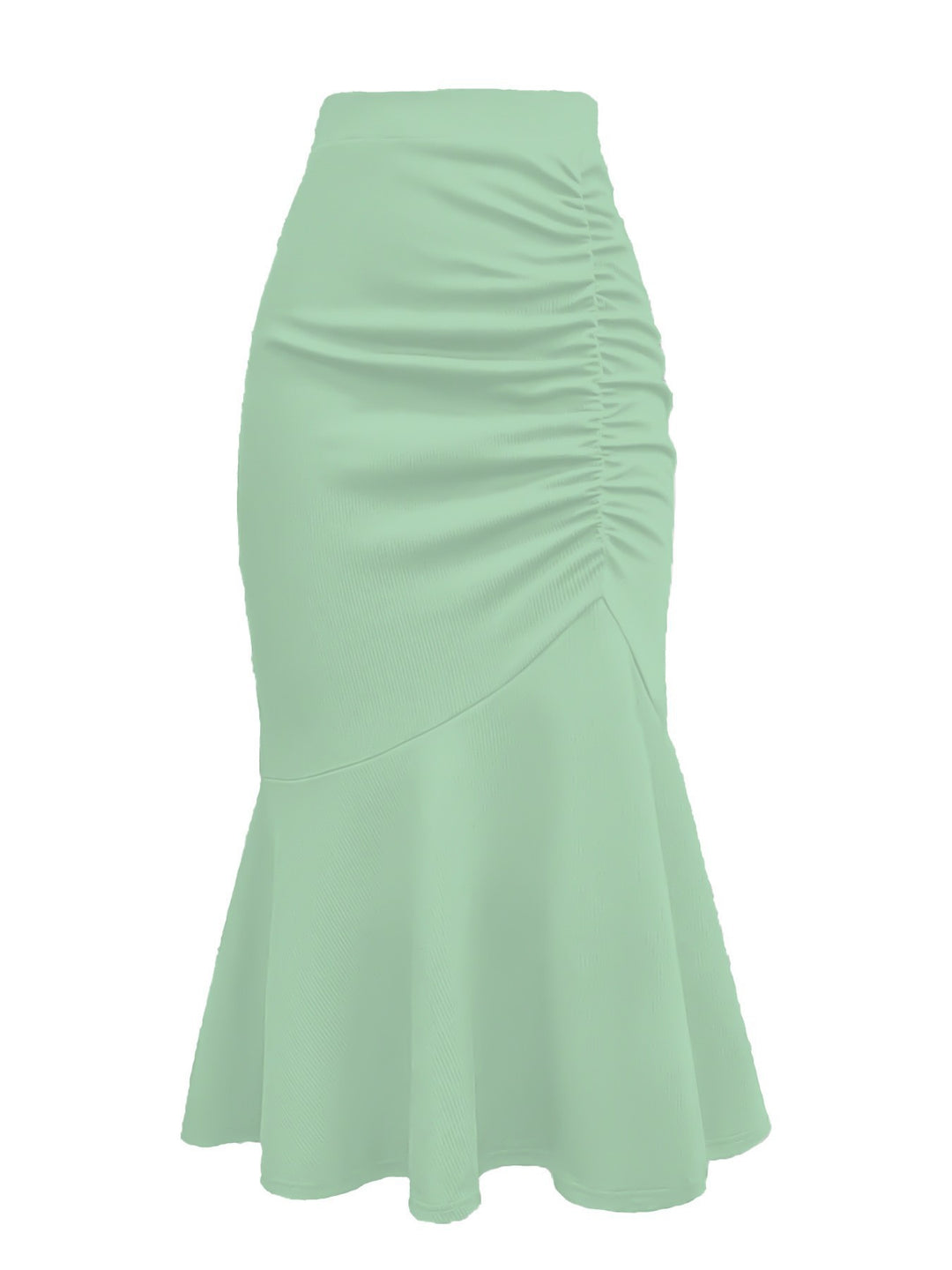 Damen eleganter Midirock mit asymmetrischem Schnitt und Raffung EB