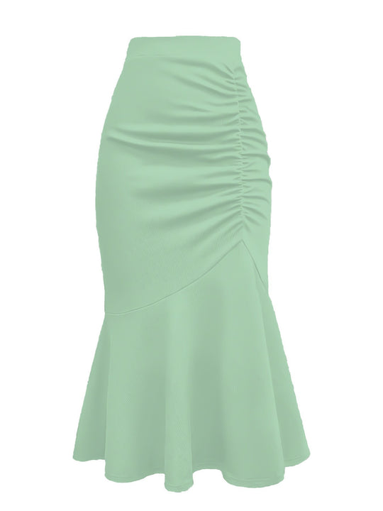 Damen eleganter Midirock mit asymmetrischem Schnitt und Raffung EB