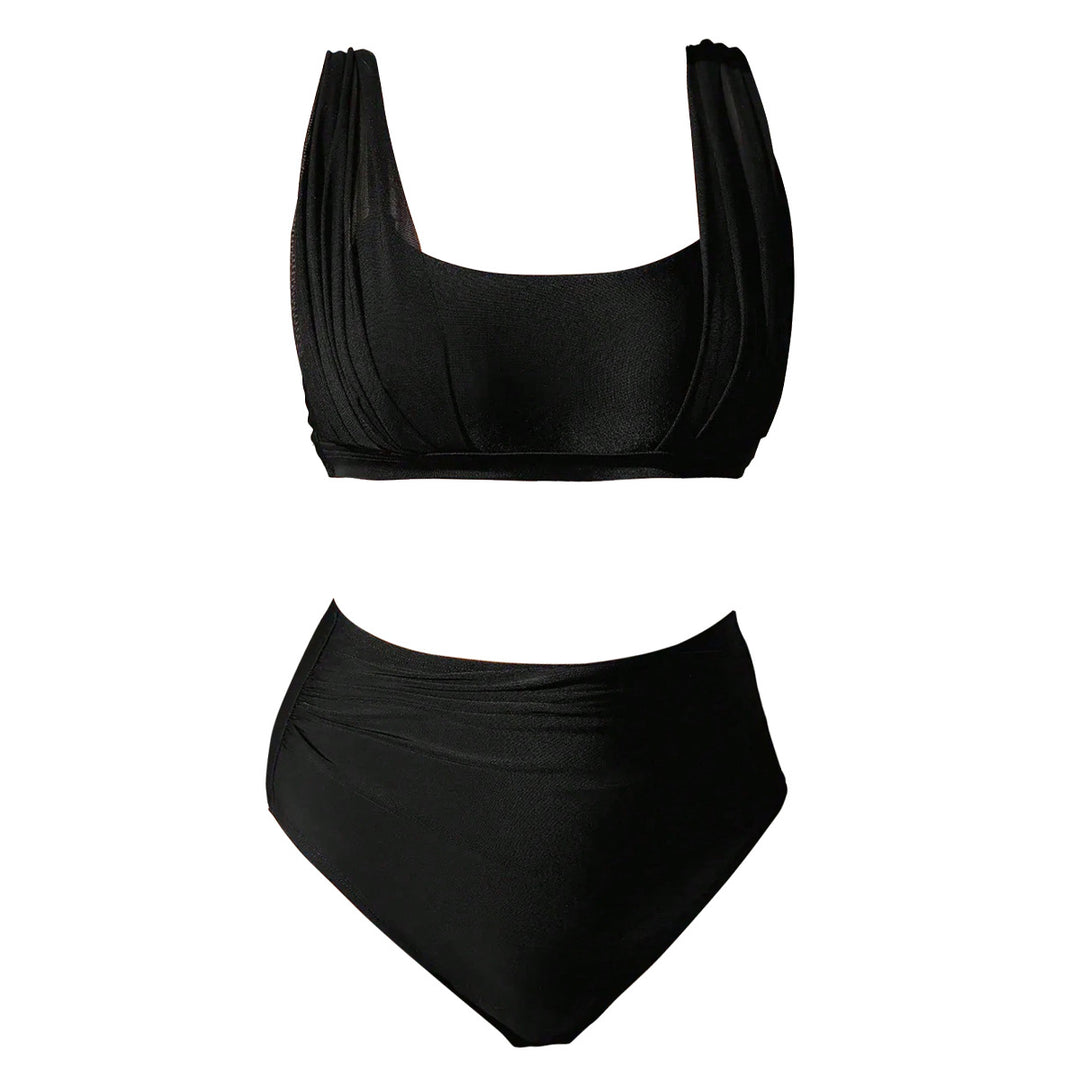 Damen Hochtaillierter Bikini mit modischem Bustier-Oberteil EB