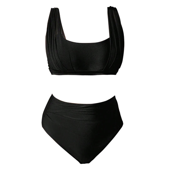 Damen Hochtaillierter Bikini mit modischem Bustier-Oberteil EB