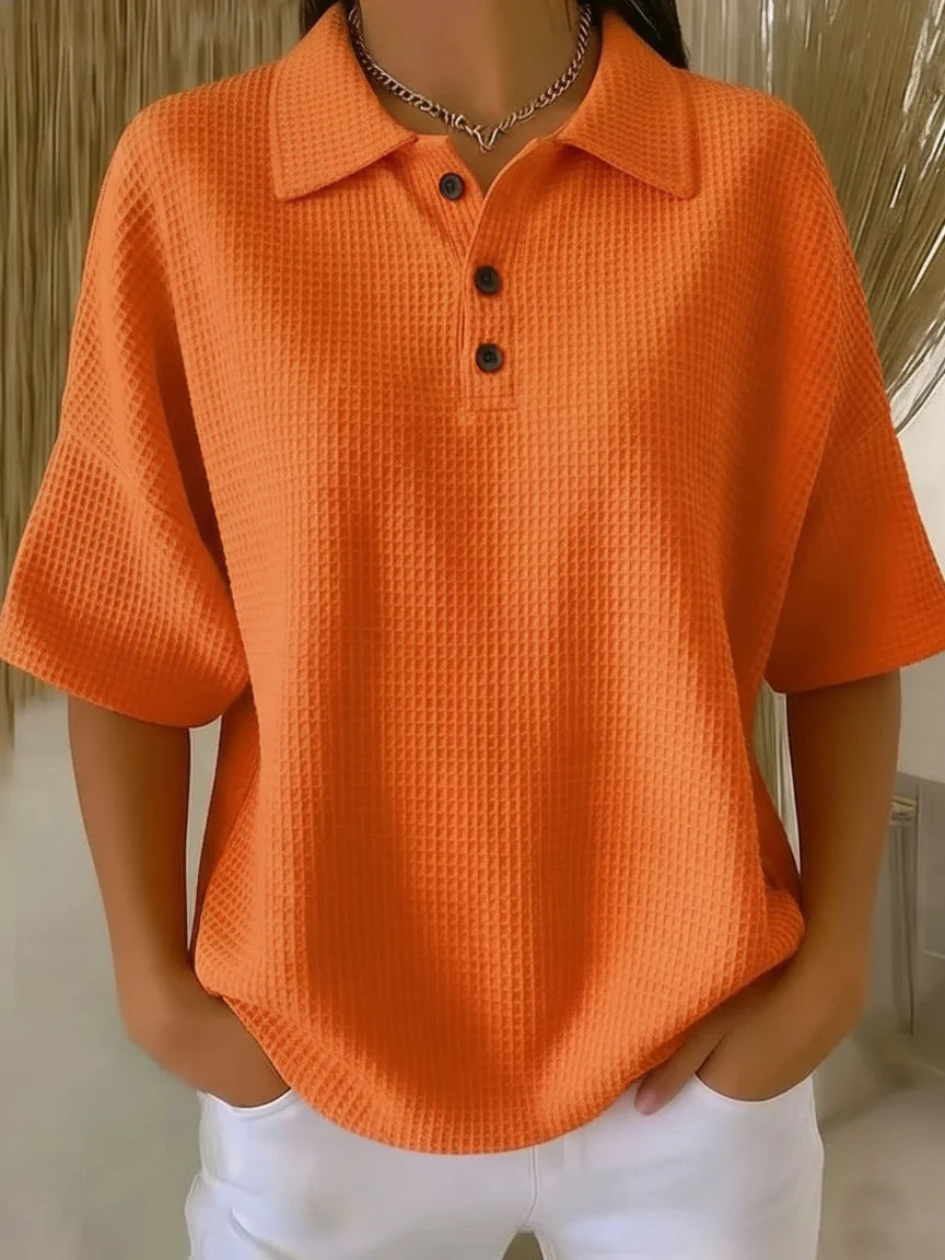 Damen sportliches Poloshirt aus Waffelpiqué EB