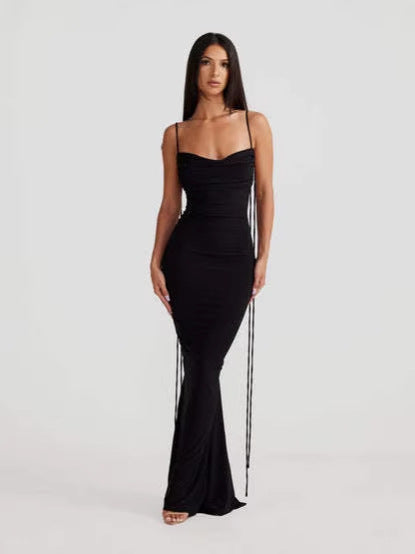Damen Elegantes Wickelkleid mit tiefem Rückenausschnitt und zarten Bindebändern EB