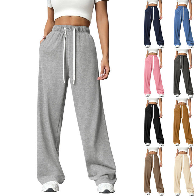 Damen Bequeme und lässige Freizeithose mit weitem Schnitt und elastischem Bund EB